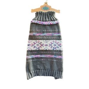 Pret A Paw Dog Couture by Jabana Knitted Winter Dog Sweater Gray NWT Size L